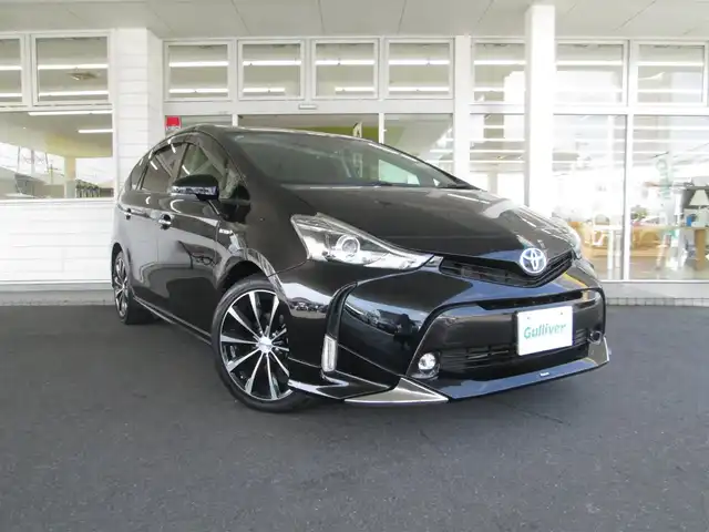 トヨタ プリウス α S チューンブラック Ⅱ 千葉県 2016(平28)年 5.3万km アティチュードブラックマイカ モデリスタエアロ/ALPINE9型ナビ、フルセグTV/バックカメラ/社外オーディオ【DVD/CD/BT/SD】/LEDヘッドライト&LEDフォグランプ/ウッドコンビステアリング/ナビ連動ステアリングスイッチ/前席シートヒーター/社外前後ドライブレコーダー/社外レーダー、ETC/社外18インチアルミホイール/スペアキー/取扱説明書/新車時保証書/トヨタ整備記録簿(H30/R1/2/3/4/5/6/7)