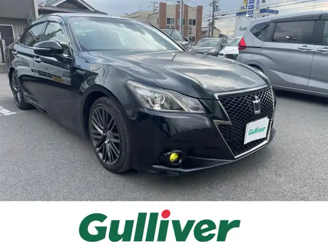 トヨタ クラウン ハイブリッド アスリートS ブラックスタイル 大阪府 2015(平27)年 6.4万km プレシャスブラックパール 純正ナビ（DVD/CD/BT）/フルセグTV/バックカメラ/ETC/オートエアコン/オートライト/純正エンジンスターター/前席パワーシート/前席シートヒーター/前席シートクーラー/クルーズコントロール/純正アルミホイール/純正フロアマット/保証書、取説