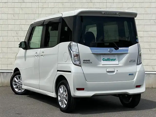 日産 デイズ ルークス ハイウェイスターX 岐阜県 2016(平28)年 4.7万km ホワイトパール Ｓｔｒａｄａナビ/（フルセグTV/Bluetooth/CD/DVD）/アラウンドビューモニター/パワースライドドア/エマージェンシーブレーキ/ビークルダイナミクスコントロール/アイドリングストップ/スマートキー×2/ETC/純正フロアマット/純正ドアバイザー/純正14インチAW