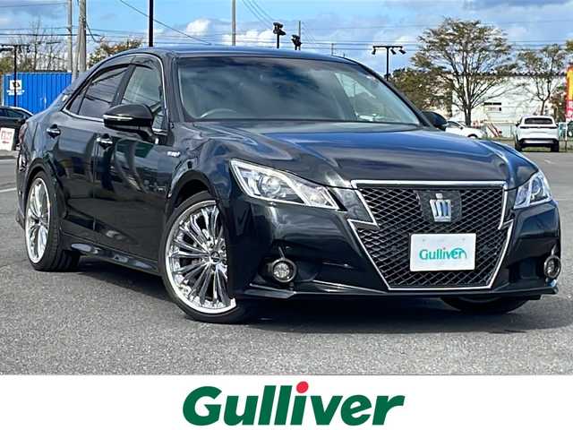 トヨタ クラウン ハイブリッド アスリートS 道央・札幌 2013(平25)年 11.1万km プレシャスブラックパール ４WD/寒冷地仕様/純正メーカーナビ/CD/DVD/BT/フルセグ/社外20アルミ/横滑り防止装置/レーダークルーズコントロール/クリアランスソナー/バックカメラ/ビルトインETC/ドライブレコーダー/EVMODE/ワイパーデアイサー/前席パワーシート/前席シートヒーター/ハンドルヒーター/ステアリングリモコン/MTモード付AT/プッシュスタート/スマートキー/HIDヘッドライト/オートライト/フォグランプ/電動格納ミラー/ヒーテッドドアミラー/ウィンカーミラー/純正フロアマット/ドアバイザー