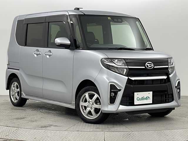 ダイハツ タント カスタム X セレクション 新潟県 2020(令2)年 2.1万km ブライトシルバーメタリック ４WD/スマートアシスト/純正メモリナビ /　　CD/DVD/フルセグ/AM/FM/SD/iPod/バックモニター/両側パワースライドドア/LEDオートライト/両席シートヒーター/純正アルミホイール付/純正アルミホイール付サマータイヤ車載(4ミリ)/アイドリングストップ/後席サンシェード/後席パーソナルテーブル/ドライブレコーダー/ステアリングスイッチ/スペアキー/スマートキー