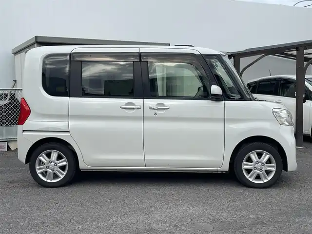 ダイハツ タント X SA 福島県 2014(平26)年 6.7万km パールホワイトⅢ ４WD/両側パワースライドドア /アイドリングストップ/プッシュスタート/スマートキー/社外オーデイオ/レザー調シートカバー/ワンオーナー