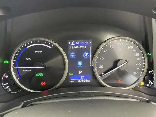 レクサス ＮＸ 300h 富山県 2018(平30)年 4.8万km ソニックチタニウム 純正10.3インチナビ/（AM/FM/CD/DVD/SD/AUX/USB/BT）/フルセグTV/パノラミックビューモニター/衝突被害軽減ブレーキ/アダプティブクルーズコントロール/レーンキープアシスト/ブラインドスポットモニター/オートマチックハイビーム/LEDヘッドライト/クリアランスソナー/電動リアゲート/前席パワーシート/ビルトインETC2.0/ドライブレコーダー/パドルシフト/ステアリングリモコン/スマートキー×２/プッシュスタート/アイドリングストップ/純正フロアマット/取扱説明書/保証書