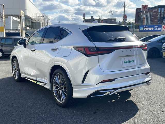 レクサス ＮＸ 350h バージョンL 兵庫県 2023(令5)年 1.3万km ソニッククォーツ ワンオーナー/保証書・取説・有/純正メモリーナビ・フルセグ・BT・FM・AM/バックカメラ/全周囲カメラ/ETC2.0/追尾機能付きクルーズコントロール/車線逸脱防止支援システム/衝突被害軽減ブレーキ/パーキングアシストブレーキ/クリアランスソナー/リアカメラディクション/ブラインドスポットミラー/プロアクティブドライビングサポート/パーキングアシスト/ブレーキホールド/電動パーキングブレーキ/パドルシフト/ヘッドアップディスプレイ/パワーバックドア/オートハイビーム/ワイヤレス充電/モデリスタエアロ/プッシュスタート/スマートキー×2/カードキー×1/社外フロアマット