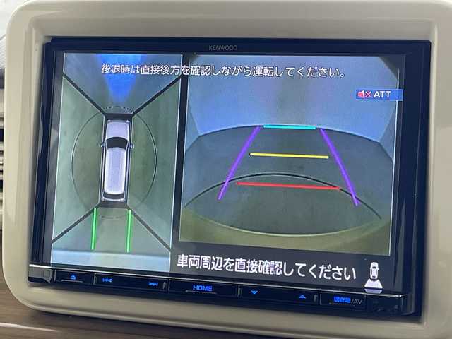 スズキ ラパン S 岐阜県 2020(令2)年 6.3万km シフォンアイボリーメタリック 社外8インチSDナビ（MDV-S707L)/フルセグ/BT/USB/DVD/全方位モニター/ビルトインETC/スズキセーフティサポート/デュアルセンサーブレーキ/車線逸脱警報機能/コーナーセンサー/運転席シートヒーター/アイドリングストップ/LEDオートライト/サイドバイザー/純正フロアマット/スマートキー