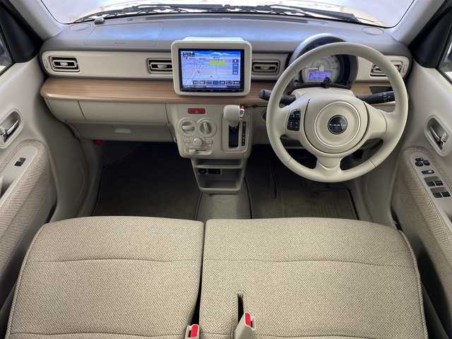 スズキ ラパン S 岐阜県 2020(令2)年 6.3万km シフォンアイボリーメタリック 社外8インチSDナビ（MDV-S707L)/フルセグ/BT/USB/DVD/全方位モニター/ビルトインETC/スズキセーフティサポート/デュアルセンサーブレーキ/車線逸脱警報機能/コーナーセンサー/運転席シートヒーター/アイドリングストップ/LEDオートライト/サイドバイザー/純正フロアマット/スマートキー