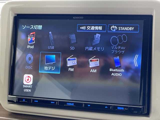 スズキ ラパン S 岐阜県 2020(令2)年 6.3万km シフォンアイボリーメタリック 社外8インチSDナビ（MDV-S707L)/フルセグ/BT/USB/DVD/全方位モニター/ビルトインETC/スズキセーフティサポート/デュアルセンサーブレーキ/車線逸脱警報機能/コーナーセンサー/運転席シートヒーター/アイドリングストップ/LEDオートライト/サイドバイザー/純正フロアマット/スマートキー