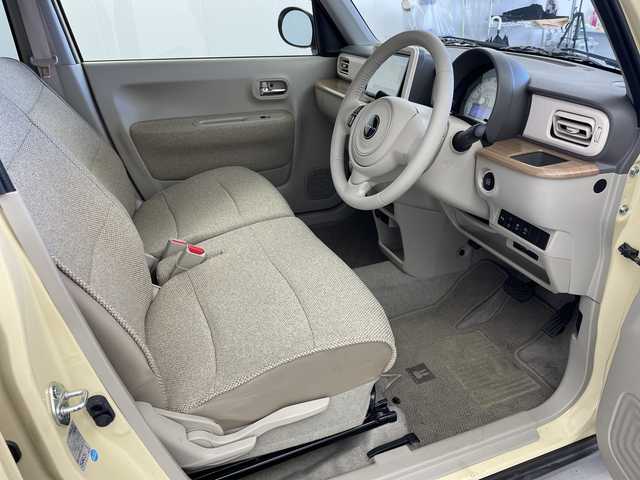 スズキ ラパン S 岐阜県 2020(令2)年 6.3万km シフォンアイボリーメタリック 社外8インチSDナビ（MDV-S707L)/フルセグ/BT/USB/DVD/全方位モニター/ビルトインETC/スズキセーフティサポート/デュアルセンサーブレーキ/車線逸脱警報機能/コーナーセンサー/運転席シートヒーター/アイドリングストップ/LEDオートライト/サイドバイザー/純正フロアマット/スマートキー