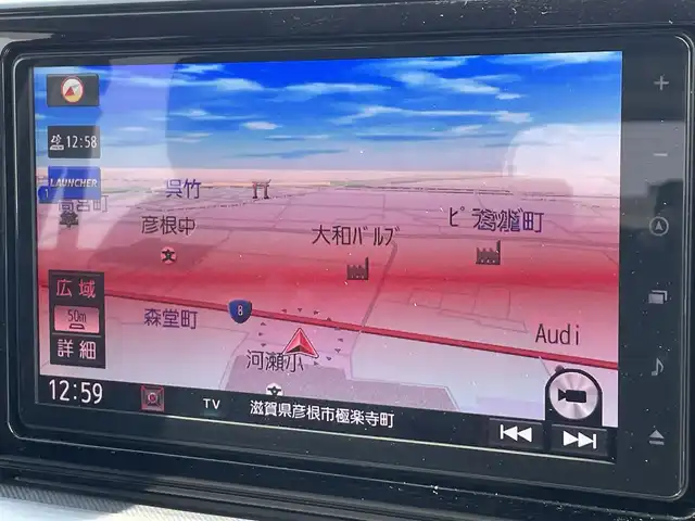 ダイハツ ロッキー G 滋賀県 2020(令2)年 3.8万km ブラックマイカメタリック/コンパーノレッド 純正9型ナビ　/・フルセグTV/・CD/・DVD/・Bluetooth/・USB/・HDMI/・バックカメラ/ドラレコ/ETC/次世代スマートアシスト/・衝突被害軽減システム/・車線逸脱警報抑制機能/・レーダークルーズコントロール/・誤発進抑制機能/・ふらつき警報/・先行車発進お知らせ機能/・進入禁止標識認識機能/・オートハイビーム/・サイドビューランプ/シートヒーター/コーナーセンサー/オートライト/フォグランプ/電格ウィンカーミラー