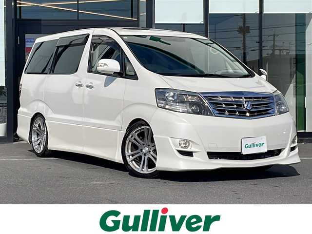 トヨタ アルファード Ｇ MS LTD 茨城県 2005(平17)年 14万km ホワイトパールマイカ 社外SDナビ(Bluetooth/バックカメラ/フルセグTV/CD/DVD)/サンルーフ/盗難防止装置/冷房WAC/スペアキー/3列シート/純正フロアマット/両側パワースライドドア/ETC