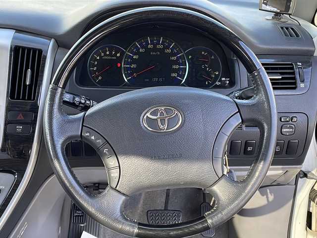 トヨタ アルファード Ｇ MS LTD 茨城県 2005(平17)年 14万km ホワイトパールマイカ 社外SDナビ(Bluetooth/バックカメラ/フルセグTV/CD/DVD)/サンルーフ/盗難防止装置/冷房WAC/スペアキー/3列シート/純正フロアマット/両側パワースライドドア/ETC