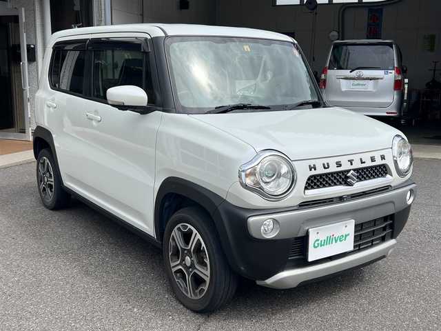 スズキ ハスラー X 長崎県 2016(平28)年 6.5万km クリスタルホワイトP 純正メモリナビ/　・DVD・USB・Bluetooth・フルセグTV/アラウンドビューカメラ/デュアルカメラブレーキサポート/　・衝突軽減システム・車線逸脱警報・先行車発進お知らせ/ETC/Sエネチャージ/アイドリングストップ/純正15インチアルミホイール/純正HIDヘッドライト/純正フォグライト/オートライト/前席シートヒーター/革巻きステアリング/ステアリングスイッチ/純正フロアマット/純正ドアバイザー/電動オート格納ウインカー付ドアミラー/取扱説明書、保証書/スペアスマートキー×1本