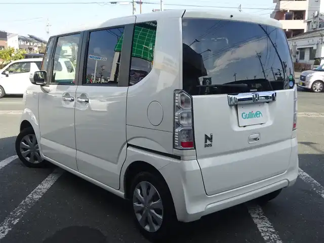 ホンダ Ｎ ＢＯＸ G Lパッケージ 静岡県 2015(平27)年 8.4万km プレミアムホワイトパールⅡ ワンオーナー/禁煙車/両側パワースライドドア/CTBA/Gathers 純正ナビ　VXM-165VFi/(CD/DVD/BT/MSV/フルセグTV)/ステアリングリモコン/バックカメラ/アイドリングストップ/後席ロールサンシェード/シートバックテーブル/電動格納ミラー/純正フロアマット/プッシュスタート・スマートキー/保証書・取扱説明書/スペアキー