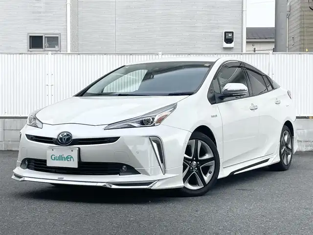トヨタ プリウス A ツーリングセレクション 栃木県 2020(令2)年 2.9万km ホワイトパールクリスタルシャイン ワンオーナー/モデリスタエアロ/純正ナビ/（BT/DVD/CD/フルセグTV/SD）/CD録音/衝突軽減ブレーキ/車線逸脱警報/BSM/RCTA/レーダークルーズコントロール/パーキングアシスト/ヘッドアップディスプレイ/レザーシート/パワーシート/シートヒーター/エンジンスターター/コーナーセンサー/ドライブレコーダー/ETC2.0/ドアバイザー/オートリトラクタブルミラー/オートハイビーム/ドアバイザー/スペアキー/保証書/取説