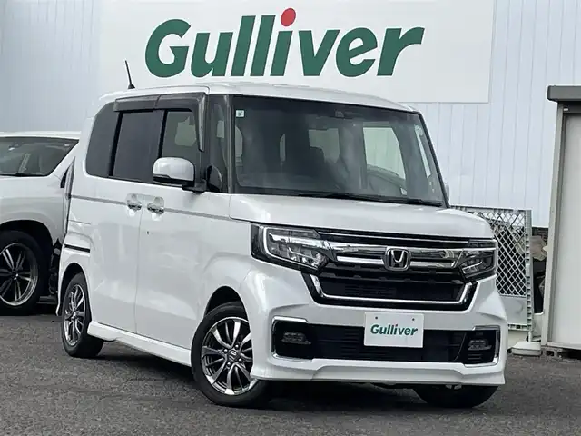 ホンダ Ｎ ＢＯＸ カスタム EX 福島県 2021(令3)年 3.7万km プラチナホワイトパール 純正ナビ/フルセグＴＶ/ＣＤ/ＤＶＤ/ＦＭ・ＡＭ/両側パワスラ/衝突軽減ブレーキ/レーンアシスト/ドライブレコーダー/クルーズコントロール/チップアップシート/純正フロアマット/ドアバイザー/前席シートヒーター/ＬＥＤヘッドライト