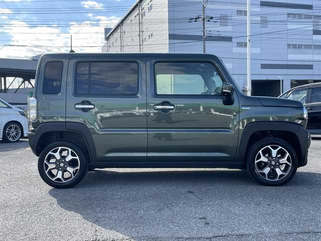 スズキ ハスラー HYBRID X ターボ 千葉県 2025(令7)年 0.7万km クールカーキPM スズキセーフティーサポート/・デュアルカメラブレーキサポート/・誤発進抑制機能/・車線逸脱警報機能/・車線逸脱抑制機能/・ふらつき警報機能/・先行車発進お知らせ機能/・ハイビームアシスト/・標識認識機能/・アダプティブクルーズコントロール/・後退時ブレーキサポート/・リヤパーキングセンサー/社外8インチSDナビ【MDV-S811HDL】/・CD/DVD/MSV/Bluetooth/フルセグ/バックカメラ/前席シートヒーター/スマートキー/純正LEDヘッドライト/フォグランプ/純正15インチアルミホイール/ヘッドライトレベライザー/社外前後ドライブレコーダー/ETC/本革巻きステアリング/サイド＆カーテンエアバッグ/新車時保証書＆取扱説明書