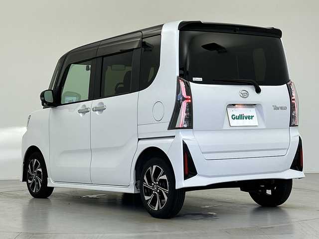 ダイハツ タント カスタム X 愛知県 2023(令5)年 2.3万km ブラックマイカメタリック/シャイニングホワイトパール ワンオーナー/禁煙車/スマートアシスト/・先行車発進システム/・車線逸脱警報システム/・レーンキープアシスト/・コーナーセンサー/両側電動スライドドア/ALPINE ワイド プレミアム メモリーナビ/・型番：NMZL-W73D/・CD/DVD/Bluetooth/フルセグTV/・アダプティブクルーズコントロール/全方位カメラ/ビルトインETC/ハーフレザーシート/DN席シートヒーター/純正フロアマット/純正ドアバイザー/オートライト/・LEDヘッドライト/・LEDフォグランプ
