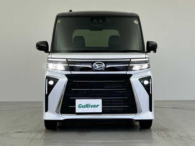 ダイハツ タント カスタム X 愛知県 2023(令5)年 2.3万km ブラックマイカメタリック/シャイニングホワイトパール ワンオーナー/禁煙車/スマートアシスト/・先行車発進システム/・車線逸脱警報システム/・レーンキープアシスト/・コーナーセンサー/両側電動スライドドア/ALPINE ワイド プレミアム メモリーナビ/・型番：NMZL-W73D/・CD/DVD/Bluetooth/フルセグTV/・アダプティブクルーズコントロール/全方位カメラ/ビルトインETC/ハーフレザーシート/DN席シートヒーター/純正フロアマット/純正ドアバイザー/オートライト/・LEDヘッドライト/・LEDフォグランプ