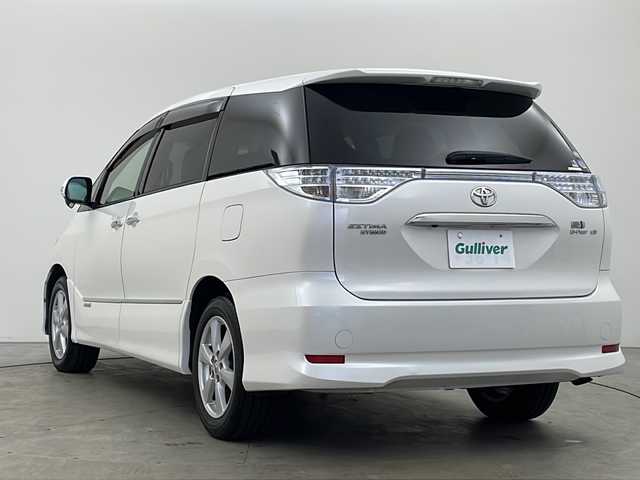 トヨタ エスティマ ハイブリッド G 秋田県 2012(平24)年 4.3万km ホワイトパールクリスタルシャイン 4WD/メーカーナビ（CD/DVD/BT/フルセグ）/両側パワースライドドア/前席シートヒーター/D席パワーシート/バックカメラ/フロント＆サイドカメラ/クルーズコントロール/AC100V1500W電源/HIDヘッドライト/オートライト/スマートキー/スペアキー/前後ドライブレコーダー/ビルトインETC/純正アルミホイール