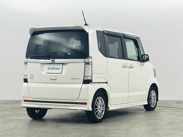 ホンダ Ｎ ＢＯＸ カスタム G Lパッケージ 福島県 2013(平25)年 8万km プレミアムホワイト ワンオーナー /衝突被害軽減システム /純正ナビ /ETC　/バックカメラ　/プッシュスタート　/・スマートキー　/LEDライト　/・フォグライト　/・オートライト/片側パワースライドドア　/純正AWホイール　/・純正AWホイール積み込み/横滑り防止装置/ウィンカーミラー/取扱説明書/・保証書