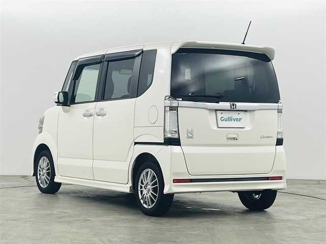 ホンダ Ｎ ＢＯＸ カスタム G Lパッケージ 福島県 2013(平25)年 8万km プレミアムホワイト ワンオーナー /衝突被害軽減システム /純正ナビ /ETC　/バックカメラ　/プッシュスタート　/・スマートキー　/LEDライト　/・フォグライト　/・オートライト/片側パワースライドドア　/純正AWホイール　/・純正AWホイール積み込み/横滑り防止装置/ウィンカーミラー/取扱説明書/・保証書