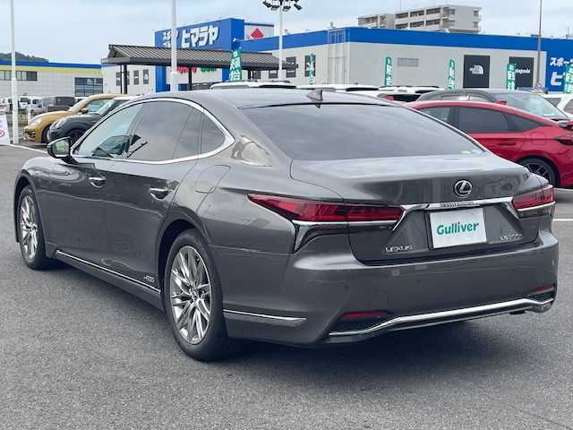 レクサス ＬＳ 500h Iパッケージ 長崎県 2018(平30)年 5.1万km マンガンラスター 純正メーカーナビ/CD/DVD/BT/USB/フルセグTV/全方位カメラ/黒レザーシート/前席メモリーシート/前席パワーシート/前席シートヒーター/前席エアーシート/ステアリングヒーター/衝突被害軽減システム/ステアリングスイッチ/レーダークルーズコントロール/ブラインドスポットモニター/デジタルインナーミラー/パワーバックドア/純正LEDヘッドライト/オートマチックハイビーム/パドルシフト/ドライブレコーダー/ビルトインETC