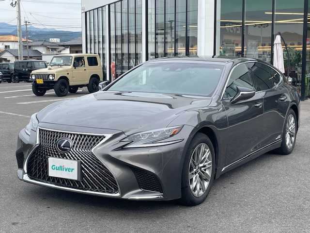 レクサス ＬＳ 500h Iパッケージ 長崎県 2018(平30)年 5.1万km マンガンラスター 純正メーカーナビ/CD/DVD/BT/USB/フルセグTV/全方位カメラ/黒レザーシート/前席メモリーシート/前席パワーシート/前席シートヒーター/前席エアーシート/ステアリングヒーター/衝突被害軽減システム/ステアリングスイッチ/レーダークルーズコントロール/ブラインドスポットモニター/デジタルインナーミラー/パワーバックドア/純正LEDヘッドライト/オートマチックハイビーム/パドルシフト/ドライブレコーダー/ビルトインETC