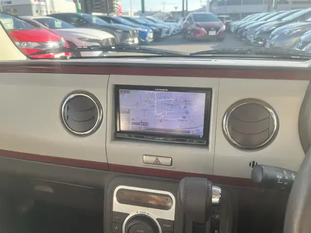 スズキ ラパン ショコラ X 島根県 2014(平26)年 9.5万km シャンパンピンクパール/メタリックホワイト 社外ＨＤＤナビ　/フルセグＴＶ　/ＤＶＤ再生　/Ｂｌｕｅｔｏｏｔｈ接続　/ＥＴＣ　/アイドリングストップ/スマートキー/プッシュスタート/純正アルミホイール　/純正ＨＩＤヘッドライト/純正フロアマット　/保証書　/取扱説明書　/スペアキー１本　