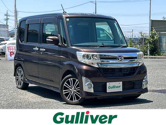 ダイハツ タント カスタム RS スマートセレ SA 愛知県 2014(平26)年 6.4万km プラムブラウンクリスタルマイカ 登録時63255km/ワンオーナー/ＬＥＤヘッドライト/フォグランプ/純正１５インチアルミ/両側パワースライドドア/バックカメラ/純正ナビＴＶ/ＣＤ／ＤＶＤ　フルセグ/純正フロアマット/革巻ハンドル/ＥＴＣ/電動格納ミラー/ミラーウインカー/オートライト/保証書/取扱説明書/スマートキー×2
