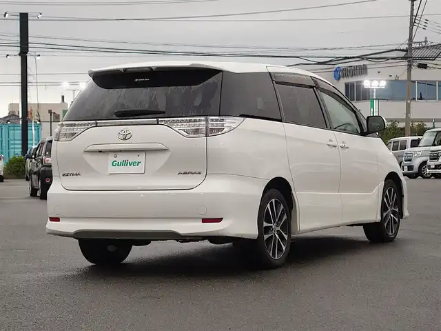 トヨタ エスティマ アエラス 山形県 2012(平24)年 10.5万km ホワイトパールクリスタルシャイン 4WD/純正HDDナビ/　【CD DVD HDD AUX】/フルセグTV/バックカメラ/両側パワースライドドア/ETC/スマートキー/3列シート/キセノンヘッドライト/フォグランプ/ウィンカーミラー/純正フロアマット/ドアバイザー
