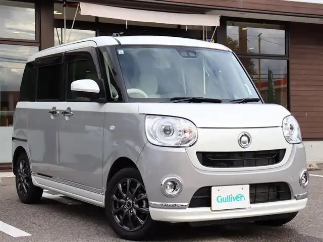 ダイハツ ムーヴ キャンバス G メイクアップ VS SAⅢ 福島県 2021(令3)年 2.4万km パールホワイトⅢ/スムースグレーマイカメタリック 2トーン  4 W D/ ス マ ー ト ア シ ス ト/ 純 正 S D ナ ビ ＋ フ ル セ グ T V/ バ ッ ク カ メ ラ / 両 側 電 動 ス ラ イ ド ド ア/ 純 正 フ ォ グ ラ ン プ / オ ー ト ラ イ ト/ フ ロ ン ト ガ ラ ス 熱 線 / 電 動 格 納 ミ ラ ー/ ア イ ド リ ン グ ス ト ッ プ/ 純 正 シ ー ト カ バ ー/ 社 外 １ ４ イ ン チ ア ル ミ ホ イ ー ル/ 純 正 フ ロ ア マ ッ ト/ 新 車 保 証 書/ 取 扱 説 明 書/ 記 録 簿 有