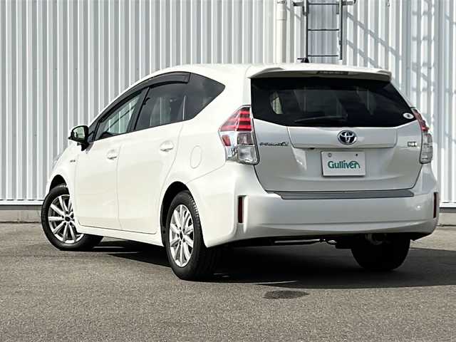 トヨタ プリウス α S 愛媛県 2015(平27)年 7.5万km ホワイトパールクリスタルシャイン 純正８インチナビ/（Bluetooth/AM/FM/フルセグTV/DVD）/LEDヘッドライト/ETC/ドライブレコーダー/バックカメラ/スマートキー/スペアキー有/純正フロアマット/TOPRUN16インチAW/横滑り防止装置/プッシュスタートボタン/パワーウィンドウ/パワーステアリング