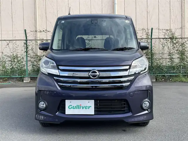 日産 デイズ ルークス ハイウェイスターX 東京都 2015(平27)年 7.5万km プレミアムパープルP 純正ナビ/全周囲カメラ/エマージェンシーブレーキ/フルセグTV/Bluetooth/片側電動スライドドア/純正14インチAW/スマートキー/ETC/純正バイザー/フォグライト