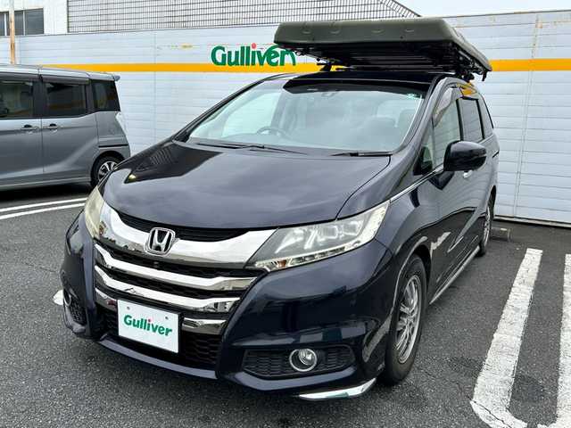ホンダ オデッセイ アブソルート EX 埼玉県 2014(平26)年 14.5万km プレミアムヴィーナスブラックP HDDナビ/プッシュスタート/両側パワースライドドア/ETC/バックカメラ/アラウンドビューモニター/ブラインドスポットモニター/ドアバイザー/WAC/ABS/ワンセグテレビ/Bluetooth接続/ドライブレコーダー/アイドリングストップ/クルーズコントロール/純正フロアマット/横滑り防止装置/パワーシート/パドルシフト/オットマン/オートライト/ルーフレール/DVD再生/PS/PW/保証書/取扱説明書