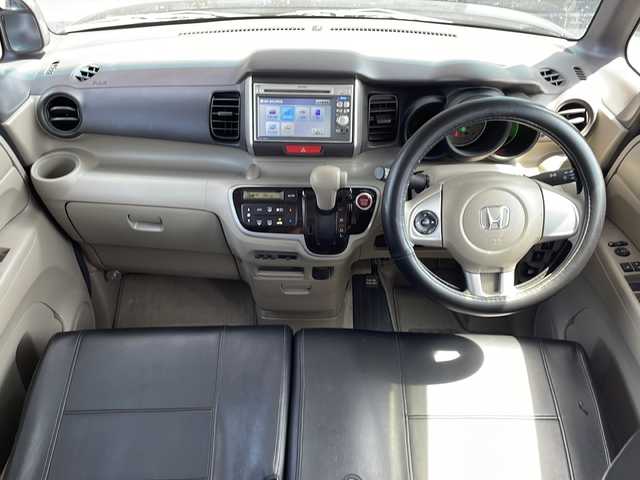 ホンダ Ｎ ＢＯＸ G Lパッケージ 宮城県 2012(平24)年 12.3万km クリスタルブラックパール ・純正ナビ/　CD.DVD.USB.SD/・ワンセグTV/・バックモニター/・片側パワースライドドア/・横滑り防止装置/・アイドリングストップ/・プッシュスタート/・スマートキー/・オートエアコン/・社外LEDヘッドライト/・社外13インチアルミホイール/・純正フロアマット