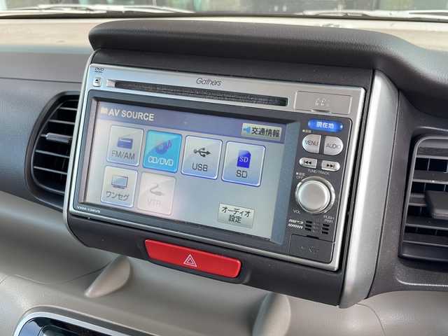 ホンダ Ｎ ＢＯＸ G Lパッケージ 宮城県 2012(平24)年 12.3万km クリスタルブラックパール ・純正ナビ/　CD.DVD.USB.SD/・ワンセグTV/・バックモニター/・片側パワースライドドア/・横滑り防止装置/・アイドリングストップ/・プッシュスタート/・スマートキー/・オートエアコン/・社外LEDヘッドライト/・社外13インチアルミホイール/・純正フロアマット