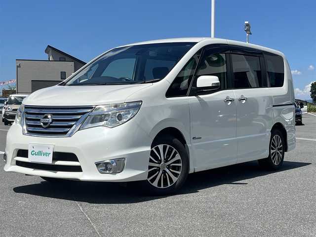 日産 セレナ ハイウェイS G S HV Aセーフ 千葉県 2014(平26)年 8.5万km ブリリアントホワイトパール 純正ナビ７インチワイド　/ワンセグテレビ　/ｂｌｕｅｔｏｏｔｈ　/バックカメラ　/社外ドライブレコーダー前後　/片側パワースライドドア　/レーンキープアシスト　/インテリジェントエマージェンシーブレーキ/純正フロアマット/純正アルミホイール/フォグランプ/パーソナルテーブル（2列と3列目用）