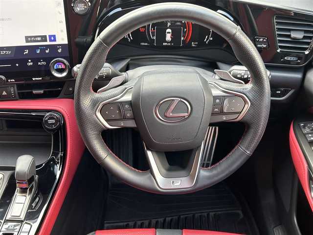 レクサス ＮＸ 350 Fスポーツ 愛知県 2023(令5)年 1.5万km グラファイトブラックガラスフレーク ワンオーナー/AWD/純正SDナビ（AM.FM.TV.BT）/フルセグTV/バックカメラ/アラウンドビューモニター/ヘッドアップディスプレイ/ドラレコ/レクサスセーフティーテクノロジー/パドルシフト/追従式クルーズコントロール/パワーシート/シートヒーター、エアシート/ビルトインETC2.0/電動リアゲート/革シート/純正AW20インチ/純正フロアマット/オートハイビーム/typeC端子/USB端子/ルーフレール