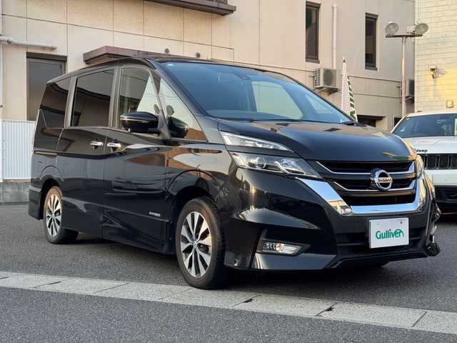 日産 セレナ ハイウェイスターVセレクションⅡ 岡山県 2018(平30)年 6.4万km ダイヤモンドブラック 登録時走行距離63938キロ/純正SDナビ/AM/FM/TV/SD/BT/DVD/プロパイロット/純正後席モニター/レーダークルーズコントロール/アラウンドビューモニター/両側パワースライドドア/アイドリングストップ/コーナーセンサー/純正16インチAW/LEDヘッドライト/プッシュスタート/スマートキー/ETC