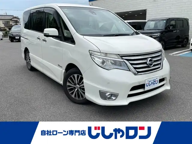 日産 セレナ ハイウェイS S HV Aセーフ 和歌山県 2014(平26)年 12.6万km パール (株)IDOMが運営する【じしゃロン和歌山店】の自社ローン専用車両になります。こちらは現金またはオートローンご利用時の価格です。自社ローンご希望の方は別途その旨お申付け下さい/純正メモリナビ　（MP３１４P-W）/（フルセグＴＶ/Ｂｌｕｅｔｏｏｔｈ/ＣＤ/ＤＶＤ）/アラウンドビューモニター　/ＥＴＣ　/コーナーセンサー　/クルーズコントロール　/両側パワースライドドア　/純正アルミホイール　/純正フロアマット