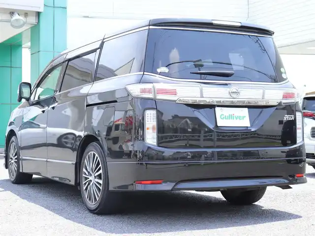 日産 エルグランド 250ハイウェイスターS 神奈川県 2019(令1)年 5.5万km ファントムブラック 純正メモリナビ/フルセグテレビ/バックカメラ/フリップダウンモニター/ブラック合皮シート/スマートエントリー/イモビライザー/オットマン/クルーズコントロール/ドアバイザー/プッシュスタート/両側パワースライドドア/ETC/LEDヘッドライト/リアシェード/ドラレコ（前）/コーナーセンサー（前後）/保証書/取説、ナビ説/スペアスマートキー