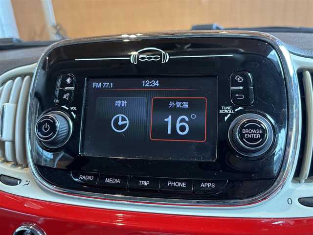 フィアット ５００Ｃ 1．2 ポップ 宮城県 2017(平29)年 3.7万km パソドプレレッド 純正ディスプレイオーディオ/Bluetooth機能/ETC車載器/キーレスキー/ステアリングスイッチ/アイドリングストップ/純正15インチAW/電動オープンルーフ/LEDデイタイムライト/フロアマット