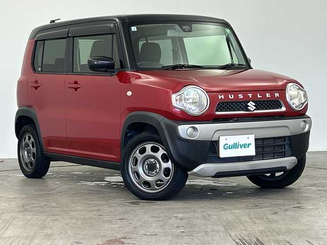 スズキ ハスラー G ターボ 三重県 2015(平27)年 4.8万km フェニックスレッドパール/ブルーイッシュブラックパール /レーダーブレーキサポート//社外ディスプレイオーディオ//シートヒーター//ETC//ターボ車//アイドリングストップ//オートエアコン//純正フロアマット//ドアバイザー//シートカバー//スマートキー//プッシュスタート