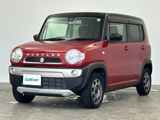 スズキ ハスラー G ターボ 三重県 2015(平27)年 4.8万km フェニックスレッドパール/ブルーイッシュブラックパール /レーダーブレーキサポート//社外ディスプレイオーディオ//シートヒーター//ETC//ターボ車//アイドリングストップ//オートエアコン//純正フロアマット//ドアバイザー//シートカバー//スマートキー//プッシュスタート