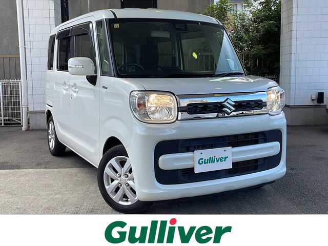 スズキ スペーシア HYBRID X 徳島県 2018(平30)年 5.6万km ピュアホワイトP ワンオーナー車/社外ナビ/ (AVIC-RWS901)/フルセグTV/Bluetooth/CD/DVD/AUX/両側パワースライドドア/クリアランスソナー/アイドリングストップ/ETC/衝突軽減防止ブレーキ/リアサンシェード/純正フロアマット/純正ドアバイザー/電格ウィンカーミラー/ISOFIX/禁煙車