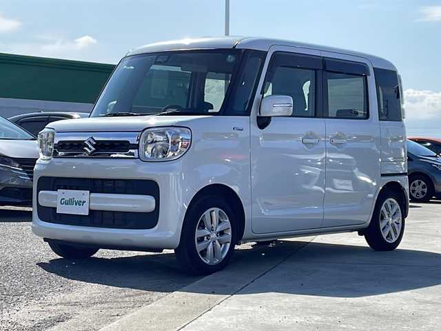 スズキ スペーシア HYBRID X 徳島県 2018(平30)年 5.6万km ピュアホワイトP ワンオーナー車/社外ナビ AVIC-RWS901/(DISC/SD/BT/iPod/USB/AUX/ラジオ/フルセグ)/両側パワースライドドア/クリアランスソナー/アイドリングストップ/ETC/D席シートヒーター/オートライト/盗難防止装置/純正14インチアルミホイール/衝突軽減防止ブレーキ/リアサンシェード/ドアバイザー/純正フロアマット/純正ドアバイザー/電格ウィンカーミラー/ISOFIX/スマートキー