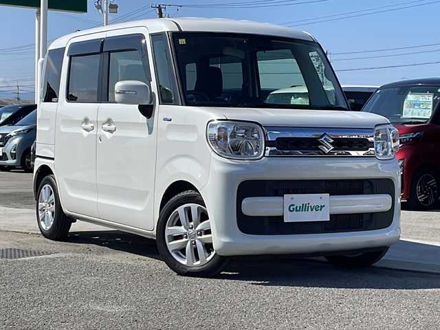 スズキ スペーシア HYBRID X 徳島県 2018(平30)年 5.6万km ピュアホワイトP ワンオーナー車/社外ナビ AVIC-RWS901/(DISC/SD/BT/iPod/USB/AUX/ラジオ/フルセグ)/両側パワースライドドア/クリアランスソナー/アイドリングストップ/ETC/D席シートヒーター/オートライト/盗難防止装置/純正14インチアルミホイール/衝突軽減防止ブレーキ/リアサンシェード/ドアバイザー/純正フロアマット/純正ドアバイザー/電格ウィンカーミラー/ISOFIX/スマートキー