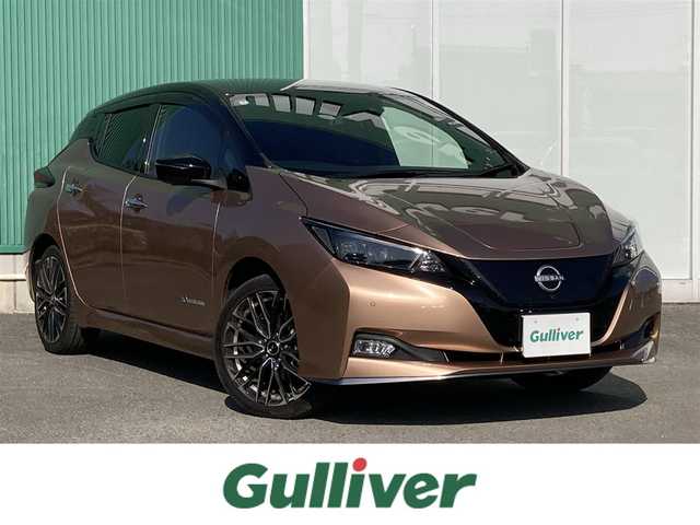 日産 リーフ e+ X 福岡県 2022(令4)年 2.5万km ゴールド 純正メモリナビ/（フルセグ/Bluetooth/USB/AndoroidAuto）/純正ディスプレイオーディオ/アラウンドビューモニター/ビルトインETC2.0/純正ドライブレコーダー/インテリジェントルームミラー/社外サブウーファー/プロパイロット/BSM/LKA/ACC/エマージェンシーブレーキ/コーナーセンサー/ステアリングヒーター/シートヒーター（全席）/LEDヘッドライト/LEDフォグ/オートハイビーム/社外18インチアルミホイール/シートカバー