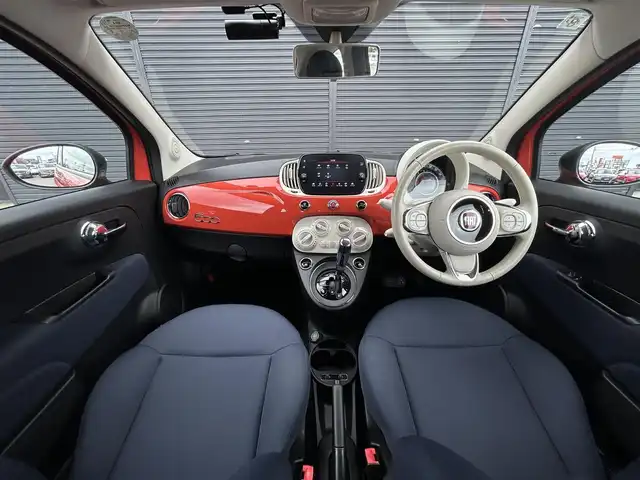 フィアット ５００ 1．2 カルト 茨城県 2021(令3)年 1.7万km オレンジ 後期型 /ワンオ-ナ- /ディスプレイOD /CarPlay /BT /USB /バックカメラ /クルーズコントロール /デイライトLED /前後ドラレコ /フロアマット /禁煙車