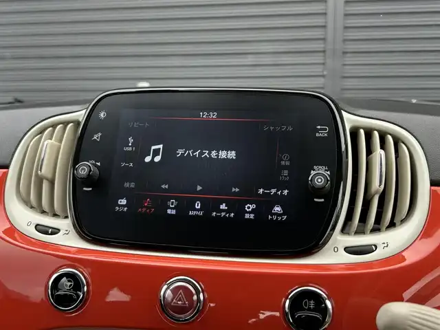 フィアット ５００ 1．2 カルト 茨城県 2021(令3)年 1.7万km オレンジ 後期型 /ワンオ-ナ- /ディスプレイOD /CarPlay /BT /USB /バックカメラ /クルーズコントロール /デイライトLED /前後ドラレコ /フロアマット /禁煙車